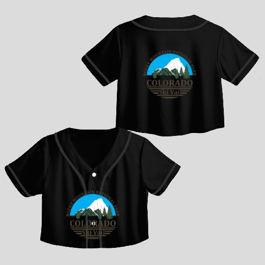 Vail Colorado ski resort Crop Top Baseball Jerseys
