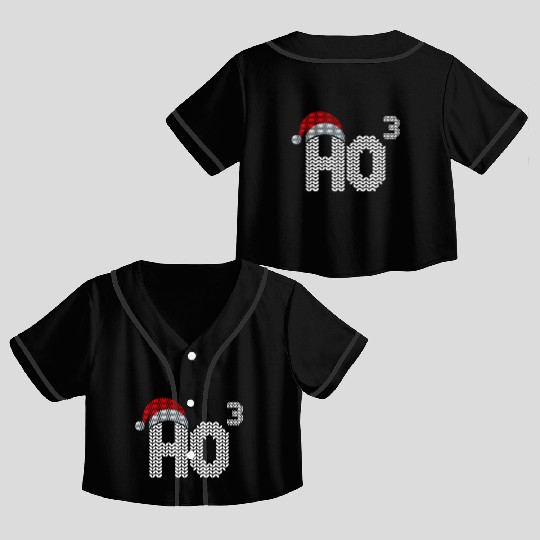 Ho Cubed Funny Christmas Math Teacher Ho Ho Ho Crop Top Baseball Jerseys