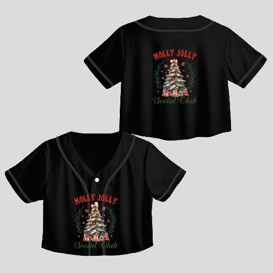 Holly Jolly Nutcracker, Merry Christmas Crop Top Baseball Jerseys
