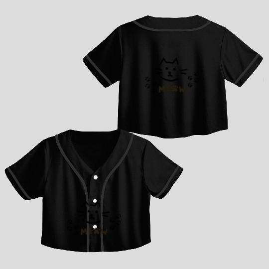 Meow Crop Top Baseball Jerseys