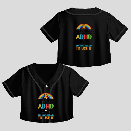 Autism Awareness Neurodivergent ADHD Crop Top Baseball Jerseys