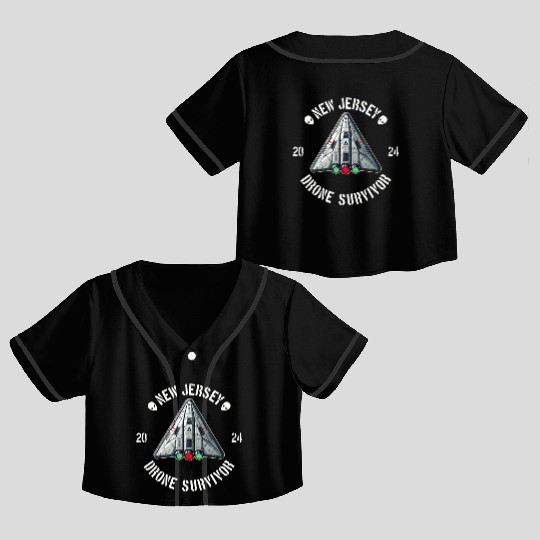 New Jersey Drone Survivor | NJ Drones Aliens UAPs Crop Top Baseball Jerseys