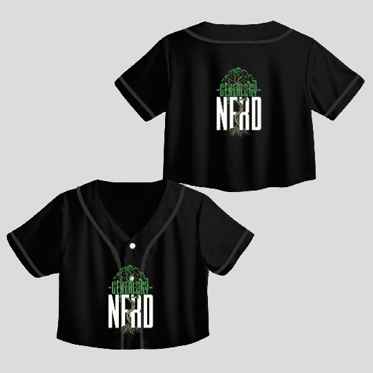 Genealogy Nerd Genealogist Ancestry Crop Top Baseball Jerseys