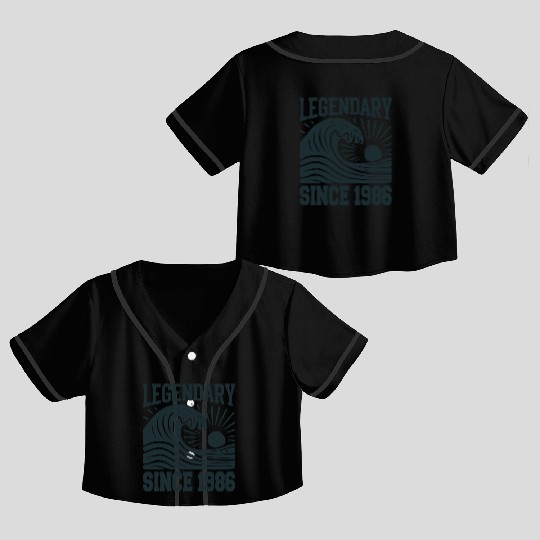 Legendary Since 1986 Birthday Vibes Crop Top Baseball Jerseys