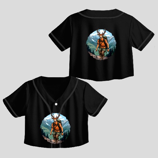 Deer hiking / mountaineering deer Crop Top Baseball Jerseys