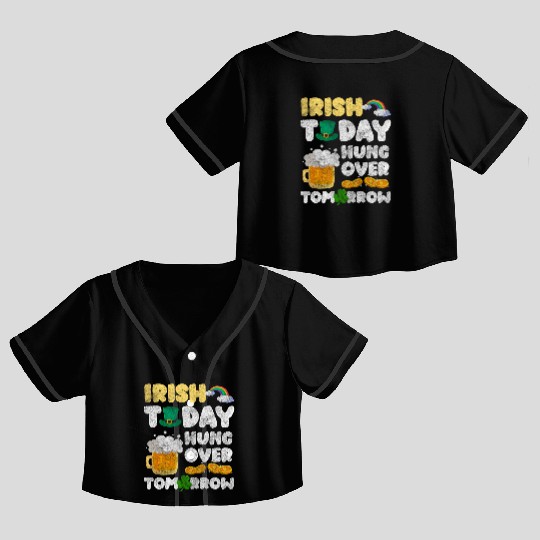 Irish Vacation Ready Tourism Alcohol Crop Top Baseball Jerseys