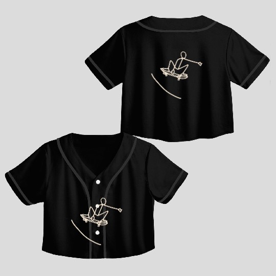 Skater skating on skateboard Crop Top Baseball Jerseys