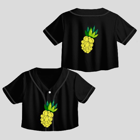Pineapple Tennis Vibes for Summer Fun Crop Top Baseball Jerseys