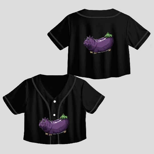 Hip Eggplant Crop Top Baseball Jerseys