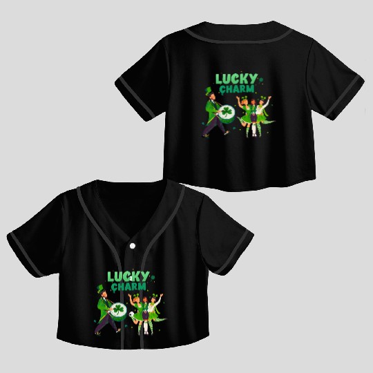 Lucky Charm Unisex Lightweight Crewneck Crop Top Baseball Jerseys