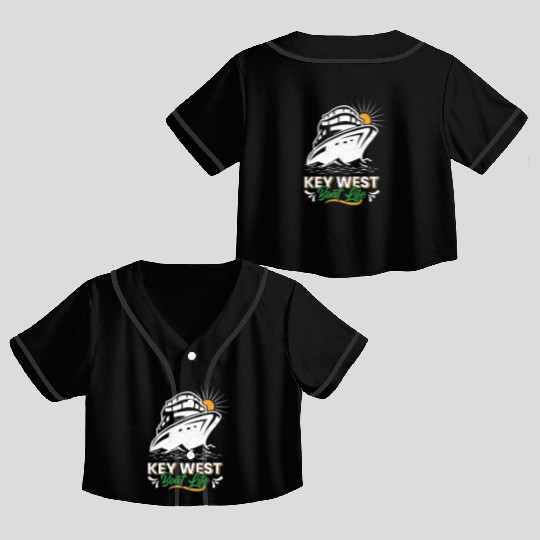 KEY-WEST BOAT LIFE Sailing Florida Keys West Keys Crop Top Baseball Jerseys