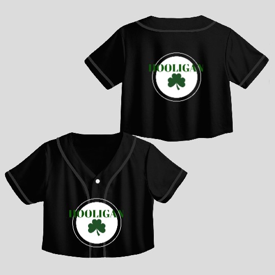 Hooligan with Clover Crop Top Baseball Jerseys