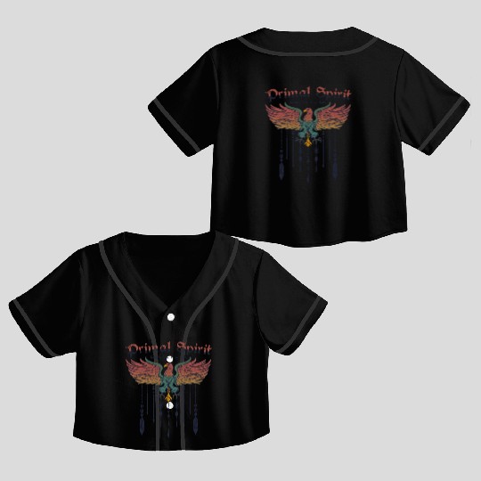 Primal Spirit Boho Eagle Bird Bohemian Freedom Crop Top Baseball Jerseys