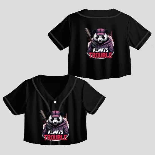 Gangster Panda Panda Bear Pandas Crop Top Baseball Jerseys