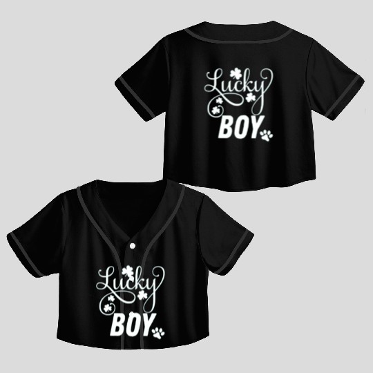 Lucky Boy St Patrick's Day Crop Top Baseball Jerseys