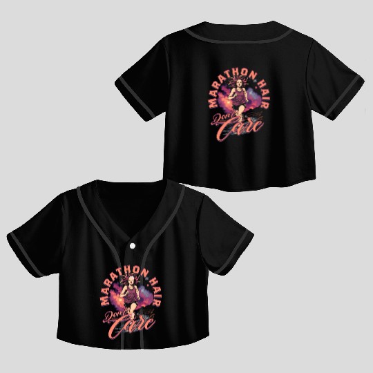 Marathon Marathoner Running Crop Top Baseball Jerseys