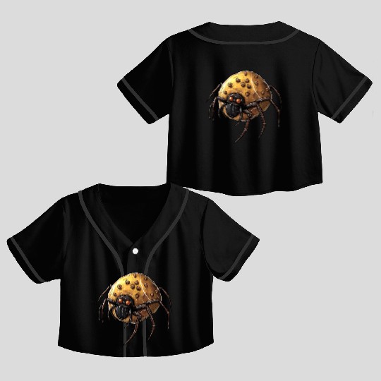 Donut Spider Funny Creative Motif Crop Top Baseball Jerseys