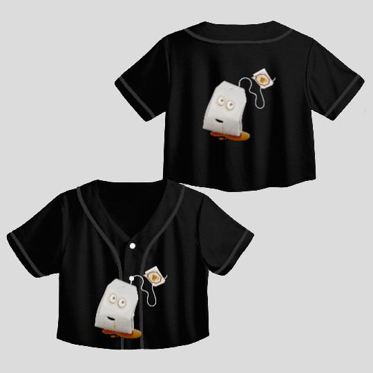 T-Force Tea Bag - Gold/ Brown Crop Top Baseball Jerseys