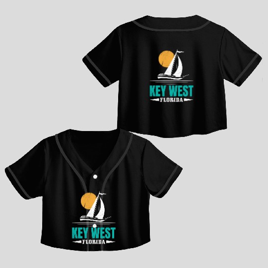 KEY-WEST FLORDIA Sailing West Keys Sailing Outfit Crop Top Baseball Jerseys
