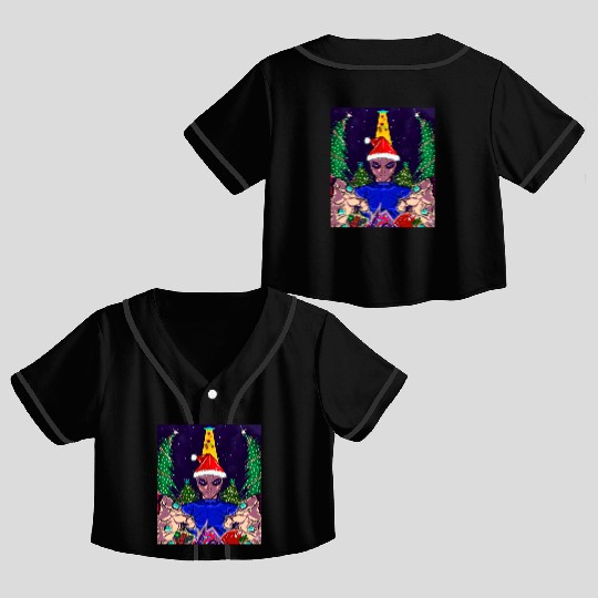Alien Christmas Gifts Collection Time! Crop Top Baseball Jerseys