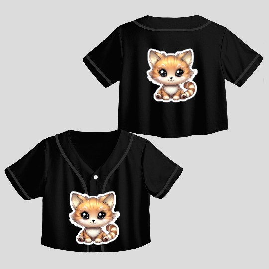 Kawaii Cat Crop Top Baseball Jerseys