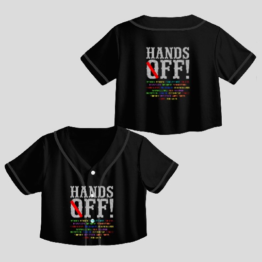 Hands Off Social Security Protest Resist Save D Crop Top Baseball Jerseys