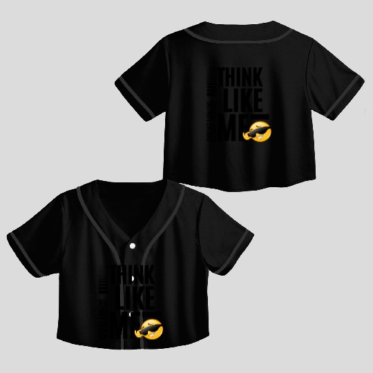 Great Minds Think Like Me (Black) Crop Top Baseball Jerseys