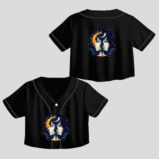 Zodiac Card Gemini Crop Top Baseball Jerseys