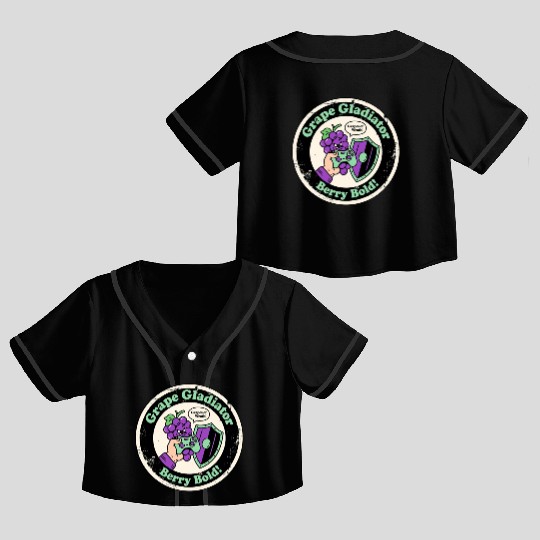 Grape Gladiator Berry Bold Gamer Crop Top Baseball Jerseys
