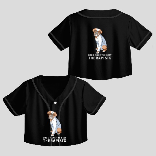 Therapy Dog Psychology Therapist Crop Top Baseball Jerseys