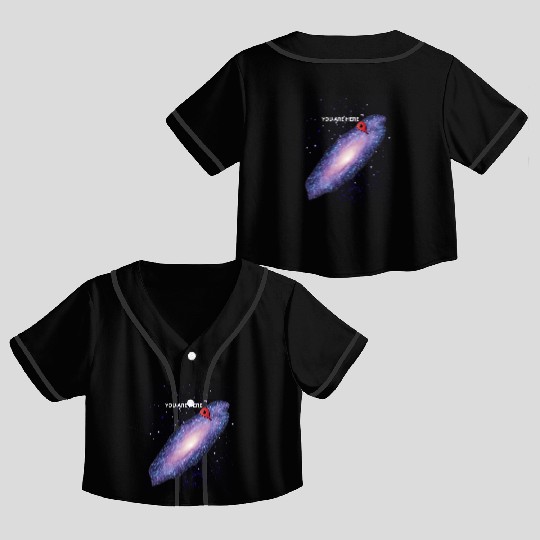 'You are here' Galaxy Geek Crop Top Baseball Jerseys