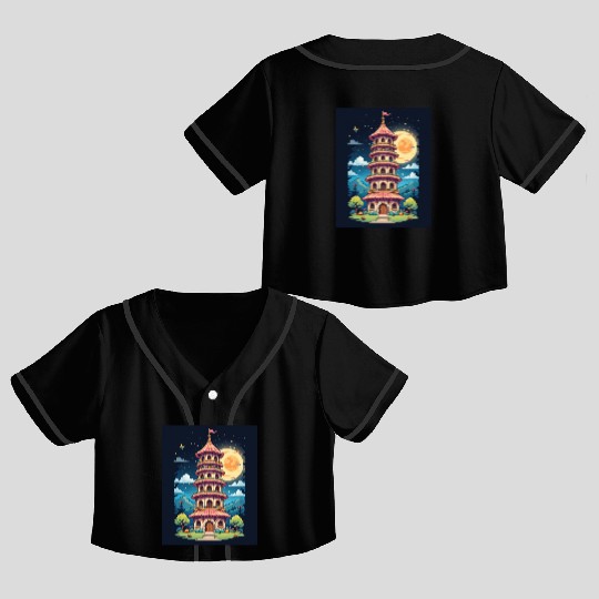 Twilight Temple Glow Crop Top Baseball Jerseys