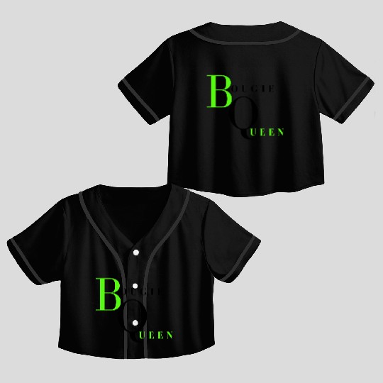 Bougie Queen Lime&Black Crop Top Baseball Jerseys