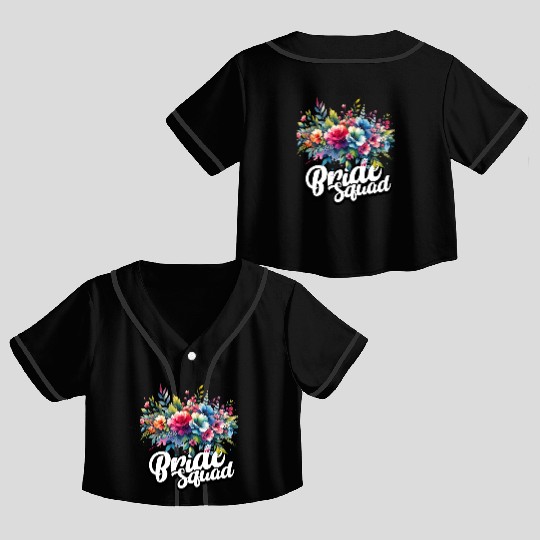 Bride squad. Crop Top Baseball Jerseys