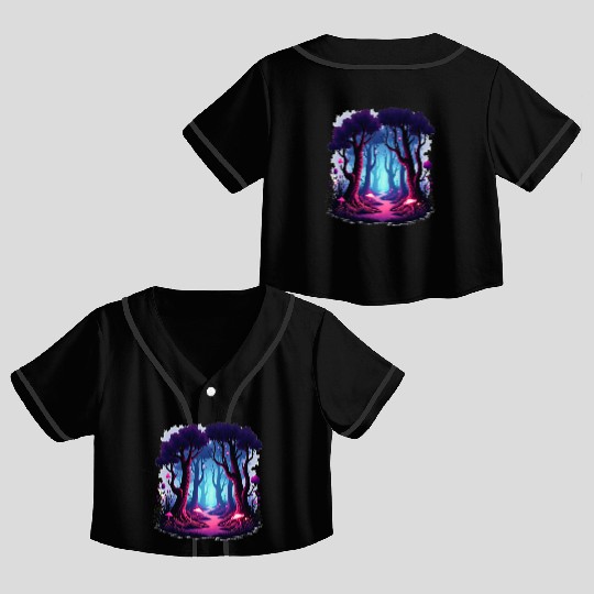 Enchanted Forest Dreamscape Crop Top Baseball Jerseys