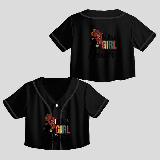 Juneteenth BLACK GIRL Power Crop Top Baseball Jerseys
