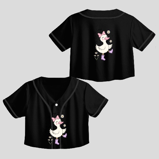 Silly Goose on the Loose Crop Top Baseball Jerseys