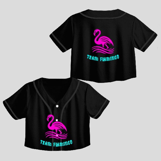 Team Flamingo Crop Top Baseball Jerseys