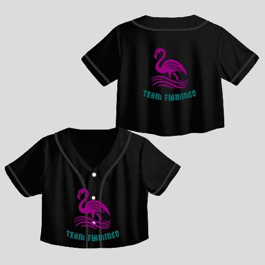 Team Flamingo Crop Top Baseball Jerseys