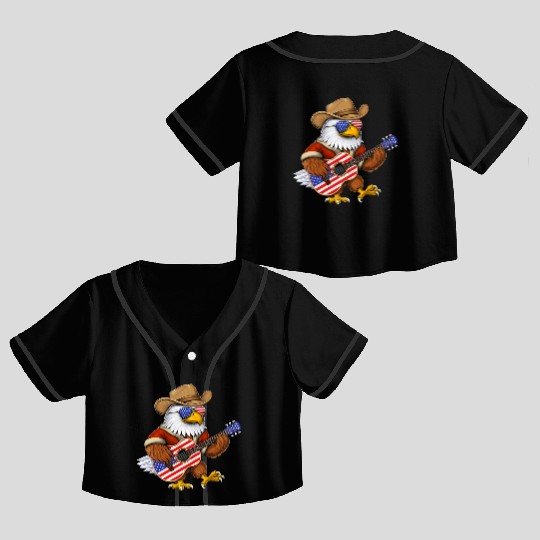 American Bald Eagle Crop Top Baseball Jerseys