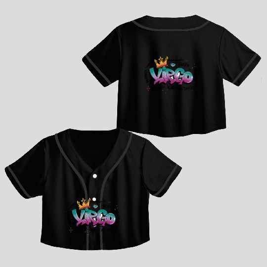 Virgo Graffiti Zodiac Art Crop Top Baseball Jerseys