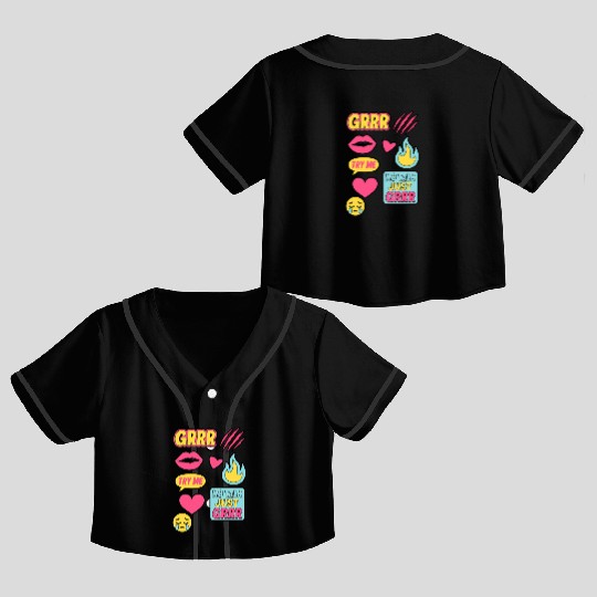 Sticker Grrr – TikTok Baddie Pack Crop Top Baseball Jerseys
