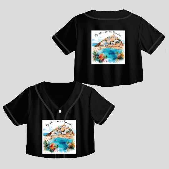 Mediterranean Dreams Crop Top Baseball Jerseys