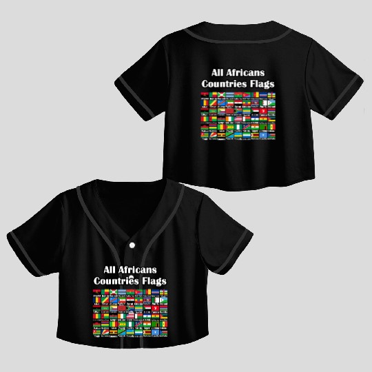 All Africans Countries Flags Crop Top Baseball Jerseys