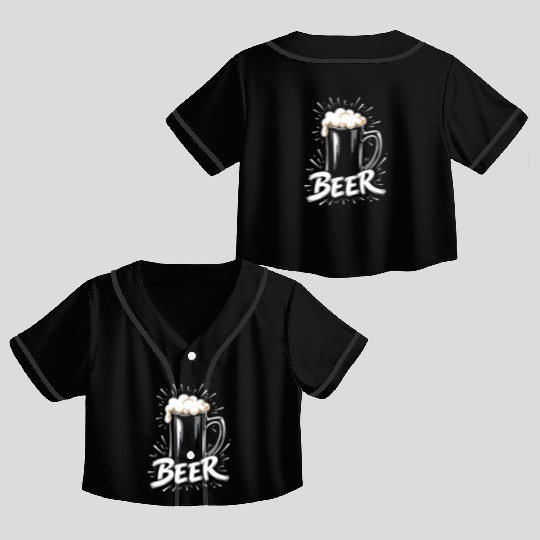 Beer Mug Crop Top Baseball Jerseys
