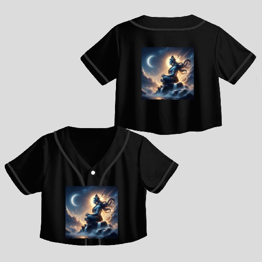 Celestial Meditation Oracle Design Crop Top Baseball Jerseys