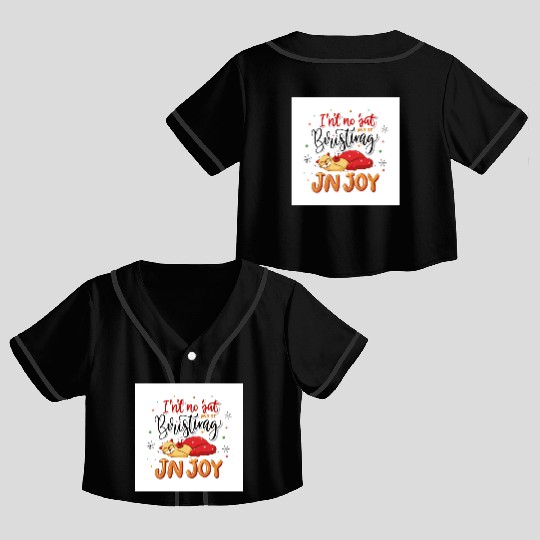 Festive Cat Joy Christmas Design Crop Top Baseball Jerseys