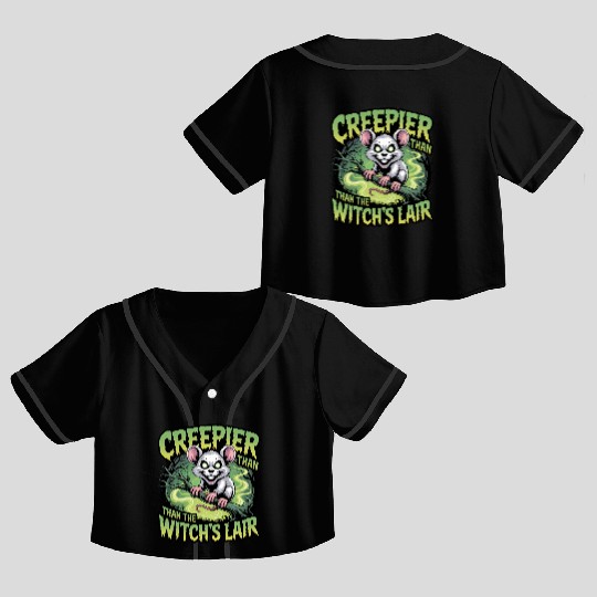 Creeper Mouse in Witch's Lair Design Crop Top Baseball Jerseys