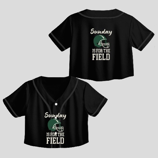 Sunday Football Field Design Crop Top Baseball Jerseys