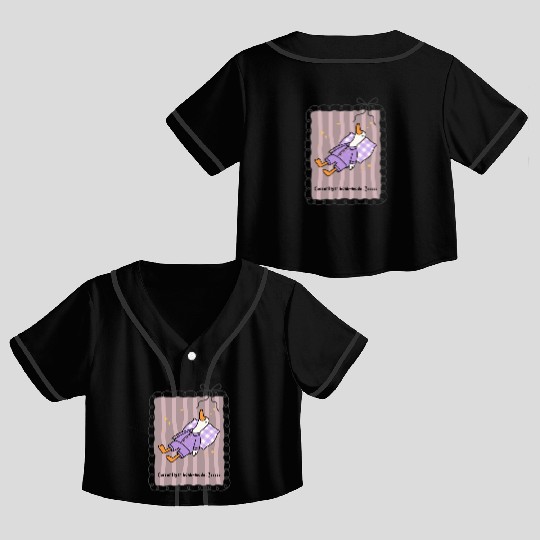 Silly Goose in Honk-Mode Pajama Design Crop Top Baseball Jerseys